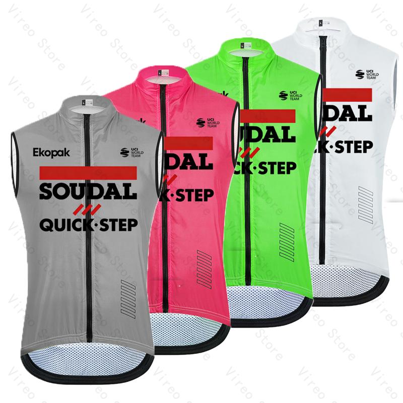 Reflective Vest Cycling - Soudal Quick-Step Herren-Radweste, Sommer, winddicht, Sport-Laufweste,