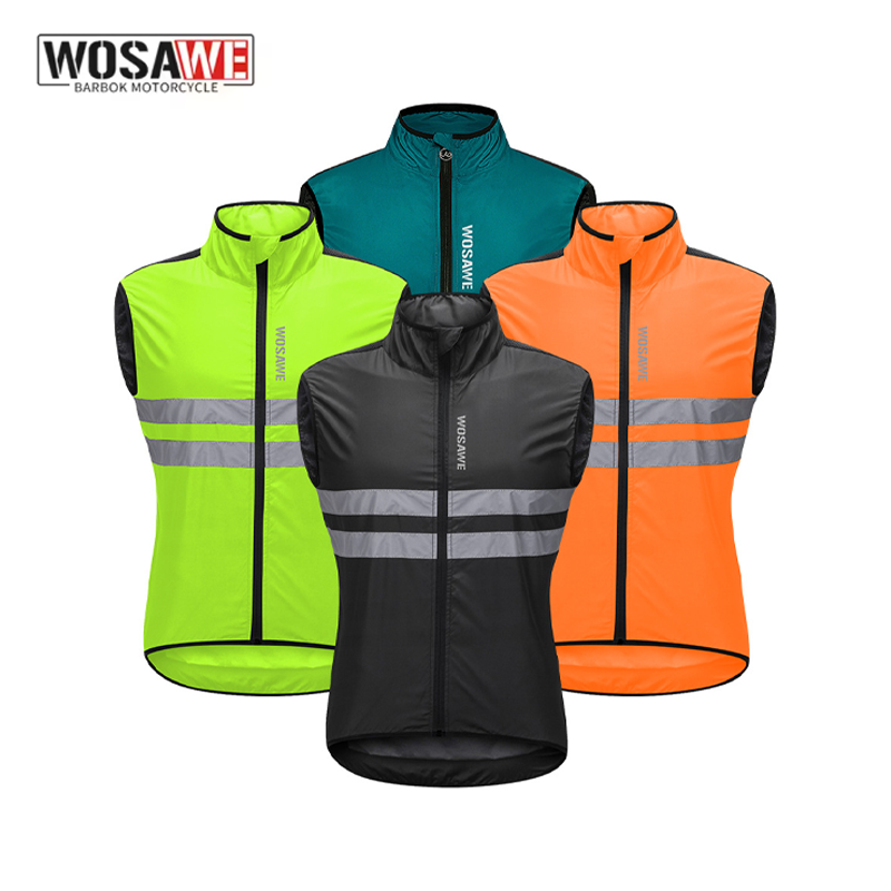 Reflective Vest Cycling - WOSAWE Herren Fahrrad-Windbreaker-Weste Leichte Packbare Winddichte