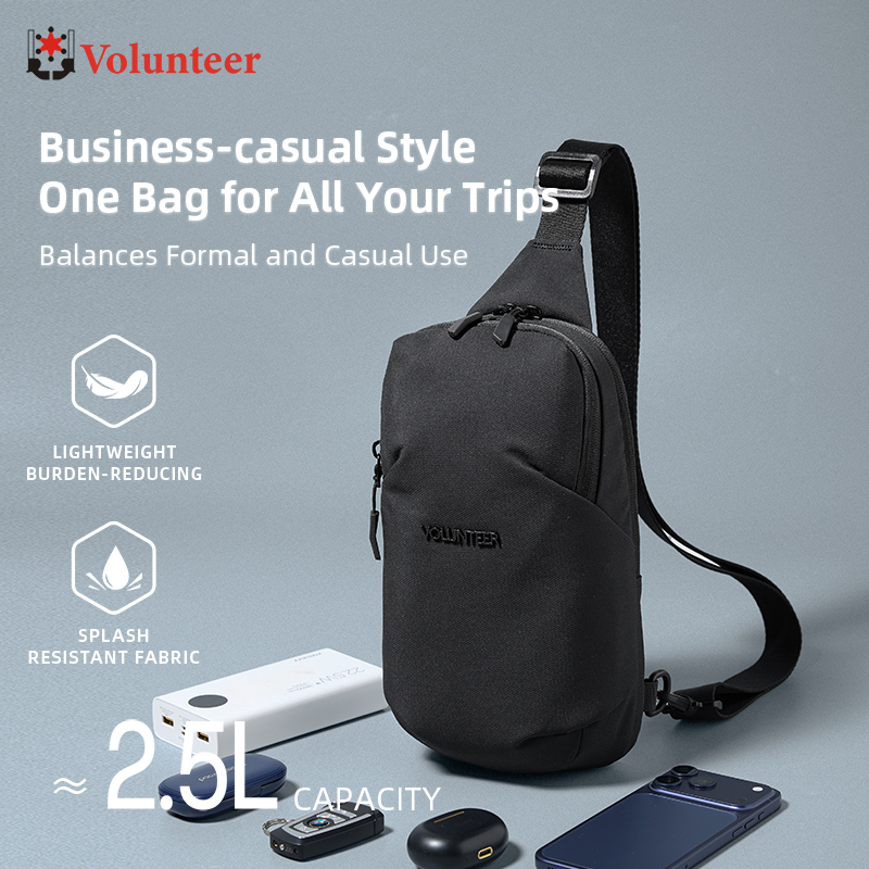 Cycling Commute Bag - VOLUNTEER 2,5L Sling-Brusttasche für Männer, Einfache